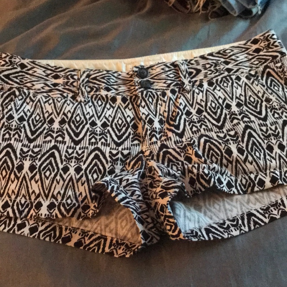 Black and white American eagle tribal shorts